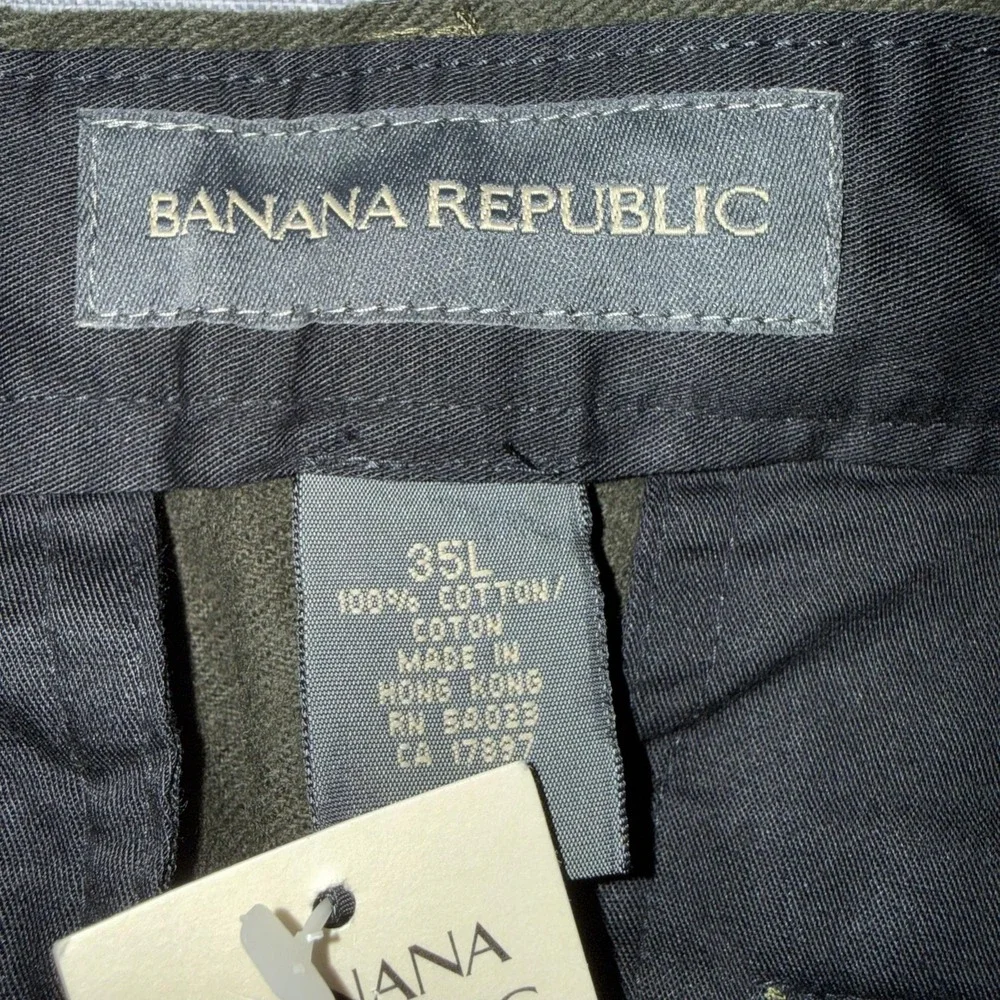 Banana Republic Chino Pants Mens 35x34 Green Cotton Straight Leg 5-Pocket Casual